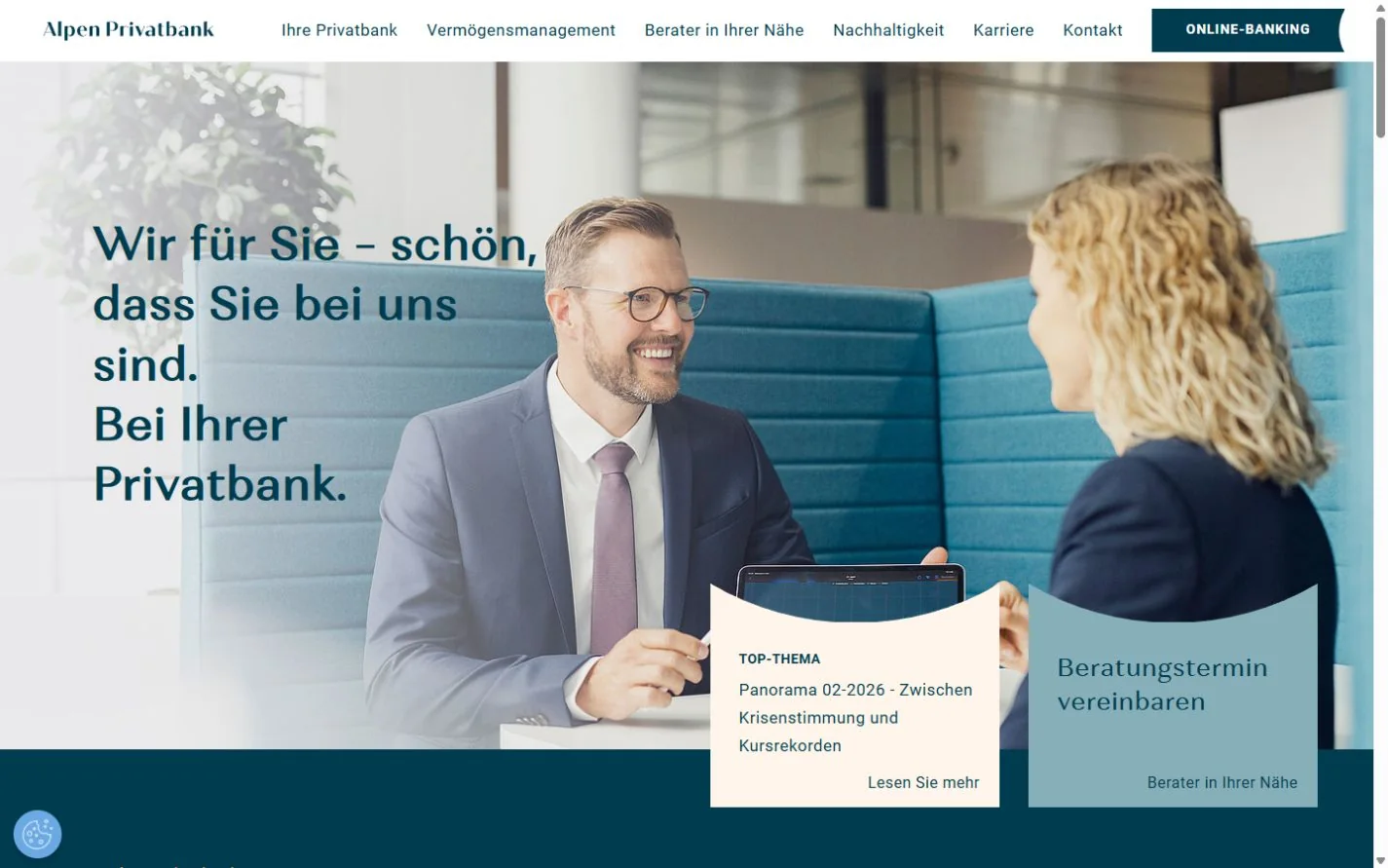 Projektansicht 1 aus der Zusammenarbeit mit Alpen Privatbank