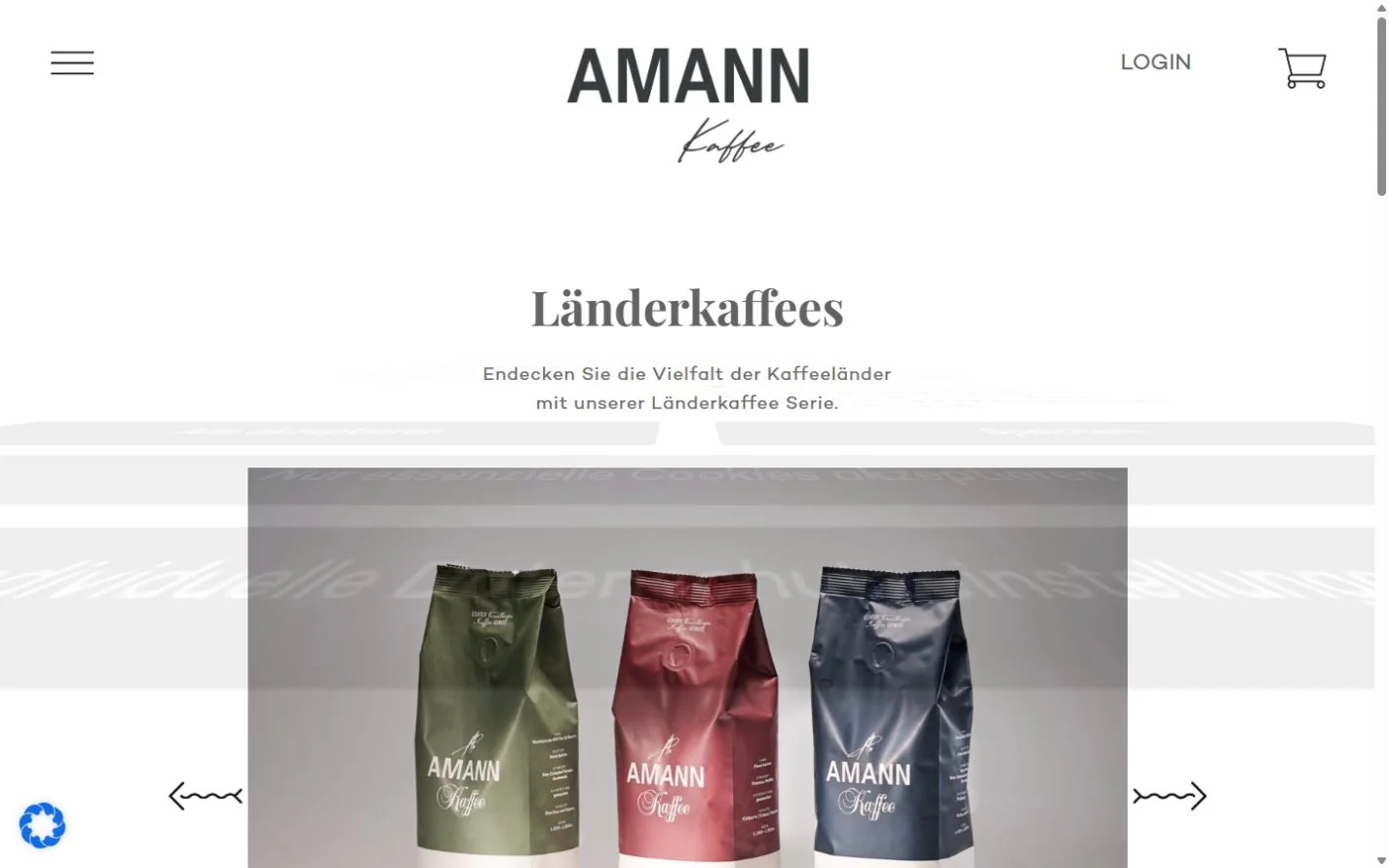 Projektansicht 1 aus der Zusammenarbeit mit Amann Kaffee