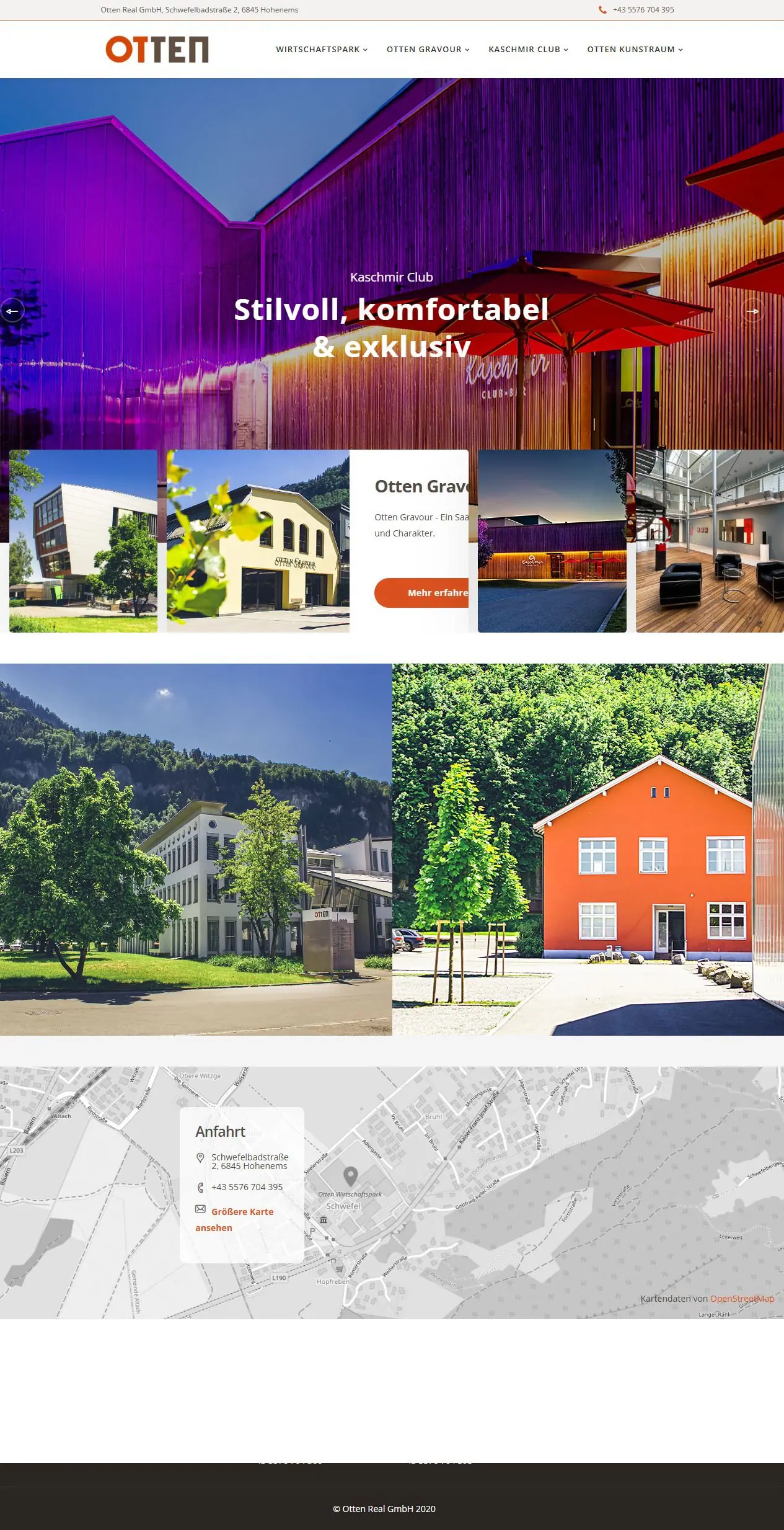 Scrollende Website-Ansicht aus der Zusammenarbeit mit Otten Real