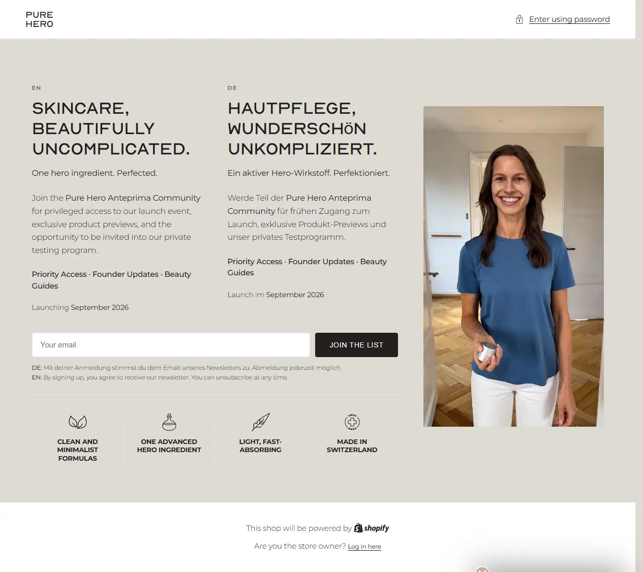 Scrollende Website-Ansicht aus der Zusammenarbeit mit PURE HERO