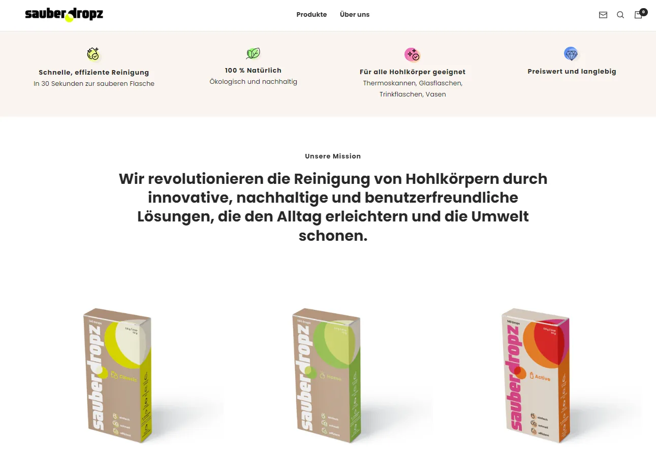 Projektansicht 1 aus der Zusammenarbeit mit sauberdropz